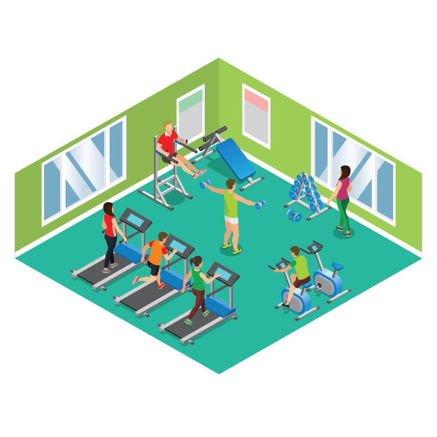 fitness club course 360 degree virtual tour solutions.